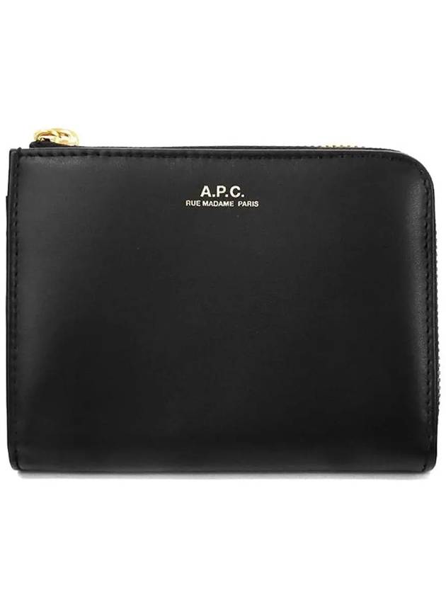 Lisse Logo Zipper Coin Purse Black - A.P.C. - BALAAN.