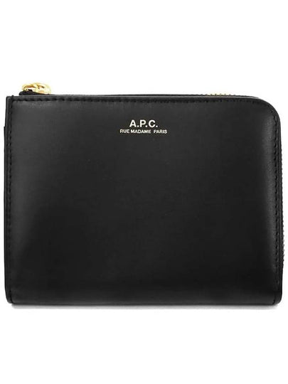 Lisse Logo Zipper Coin Wallet Black - A.P.C. - BALAAN 2