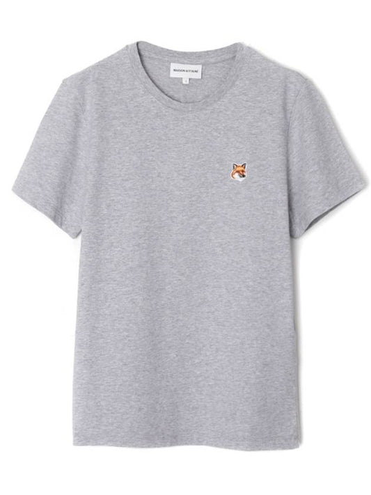 Fox Head Patch Regular Short Sleeve T-Shirt Grey - MAISON KITSUNE - BALAAN 1