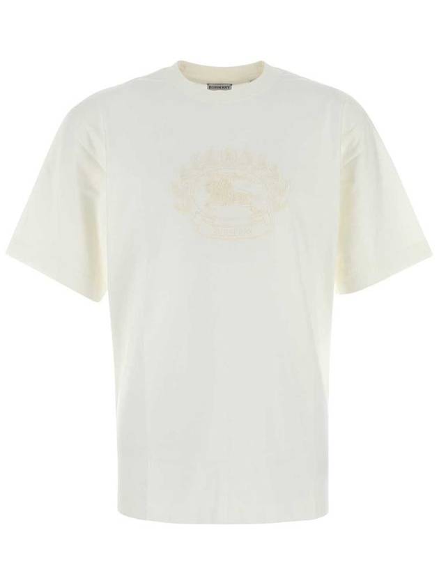 Embroidered Logo Cotton Short Sleeve T-Shirt White - BURBERRY - BALAAN 2