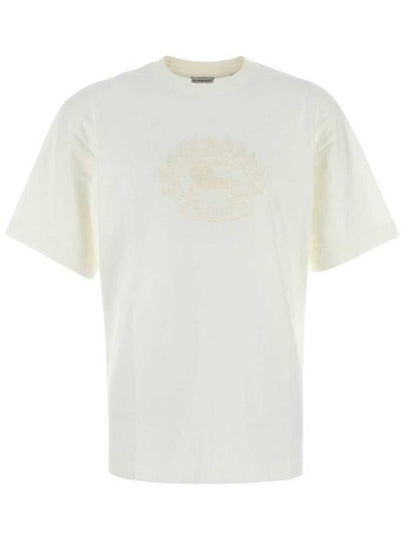 Embroidered Logo Cotton Short Sleeve T-Shirt White - BURBERRY - BALAAN 2