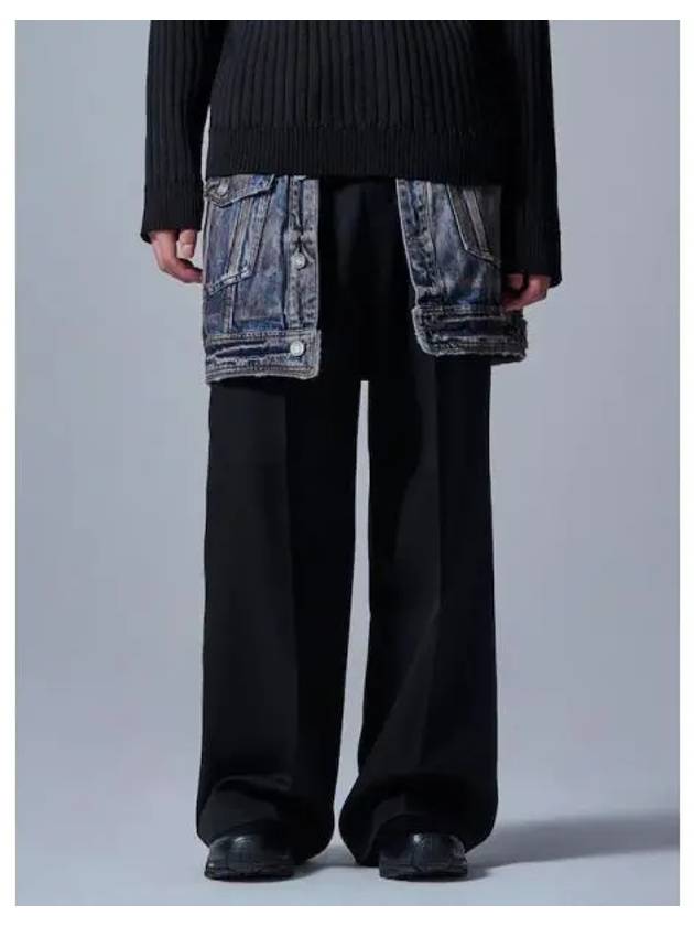 Denim Skirt Layered Pants Trousers Black Domestic Product GM0024042267550 - JUUN.J - BALAAN 1