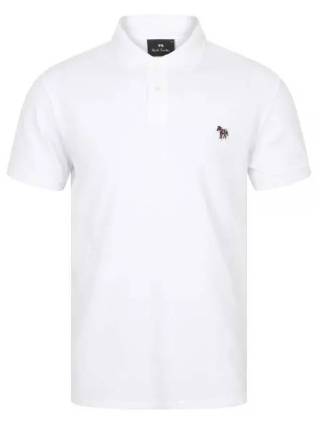 Regular Fit Zebra Logo Short Sleeve Polo Shirt White - PAUL SMITH - BALAAN 2