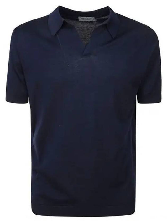 IDomestic shippingI 24 Noah French Navy short sleeve knit kr 204664 - JOHN SMEDLEY - BALAAN 1