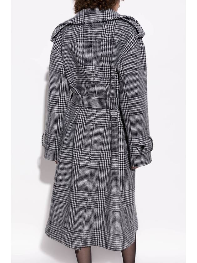 Dolce & Gabbana Coat With Check Pattern, Women's, Black - DOLCE&GABBANA - BALAAN 4