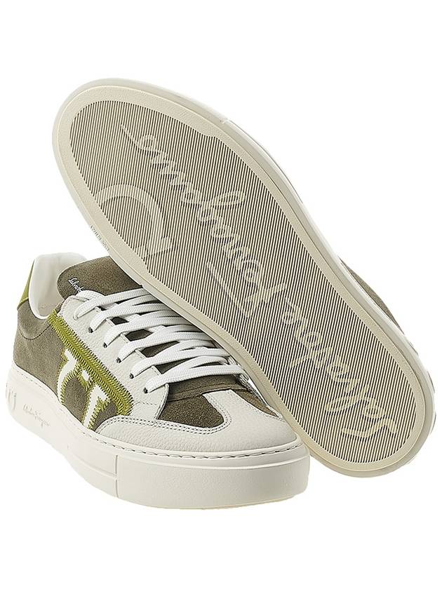 Gancini logo patch sneakers BORG5 OLIVO BUS SUEDE 0757669 - SALVATORE FERRAGAMO - BALAAN 5