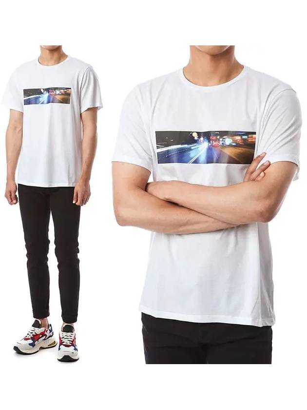 Citynight Print Short Sleeve T-Shirt White - NEIL BARRETT - BALAAN 2