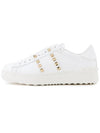 Untitled Rockstud Leather Low Top Sneakers White - VALENTINO - BALAAN 5