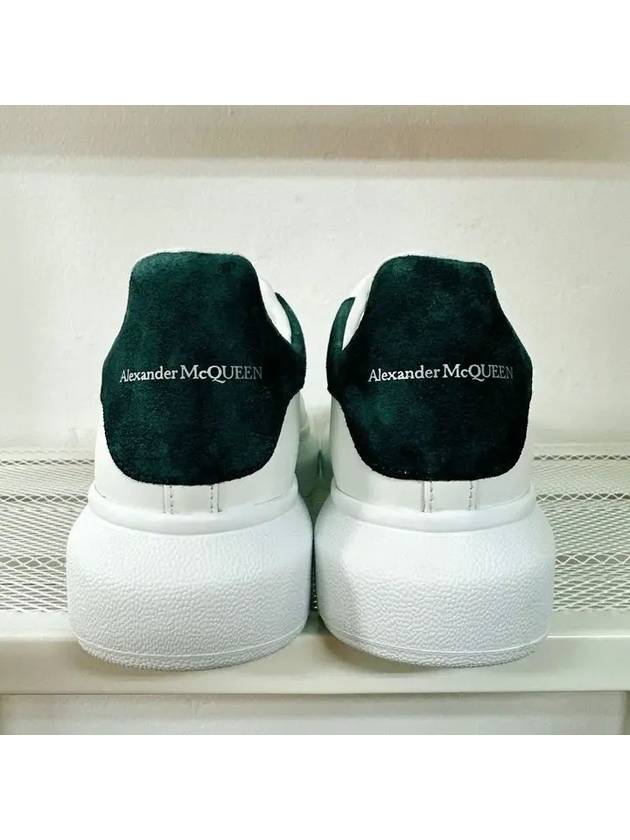 Women's Oversized Suede Tab Low Top Sneakers Dark Green White - ALEXANDER MCQUEEN - BALAAN 6