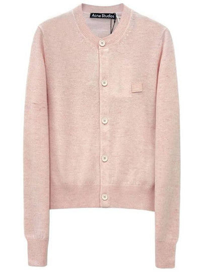 Face Patch Crop Cardigan Pink - ACNE STUDIOS - BALAAN 2