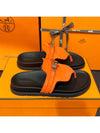 Women's Sandals Silver Empire Kelly Buckle Suede Goatskin Orange - HERMES - BALAAN 3