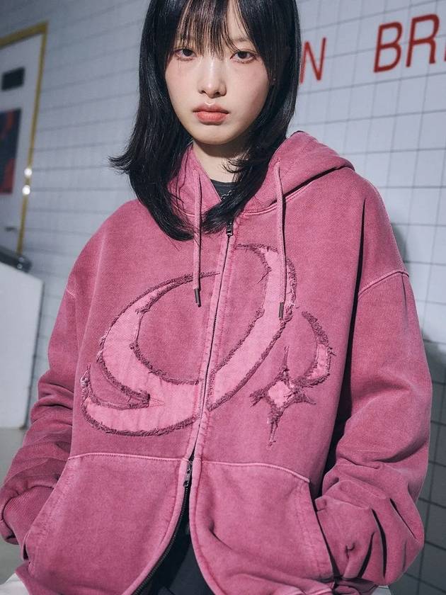 CP Star Pigment Hooded Zip Up Dusty Pink - CPGN STUDIO - BALAAN 3