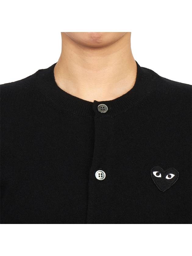 Black wappen wool round neck cardigan - COMME DES GARCONS PLAY - BALAAN 7