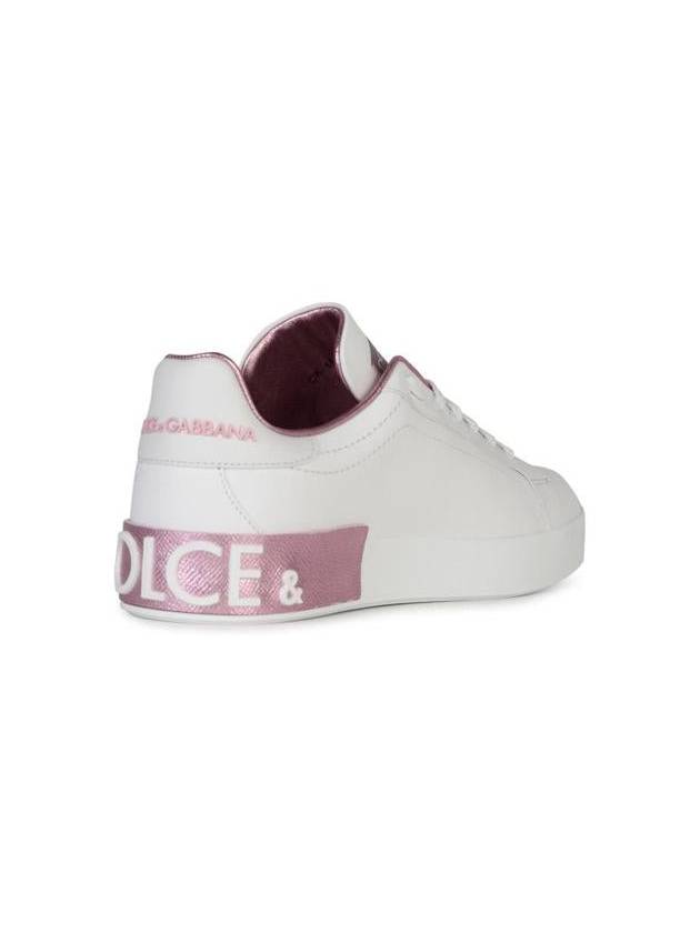 Portofino low-top sneakers white pink - DOLCE&GABBANA - BALAAN 4