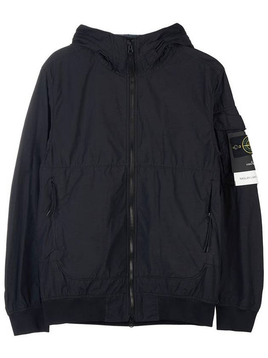 Men's Wappen Patch Naslan Watro Hoodie Jacket Black - STONE ISLAND - BALAAN.