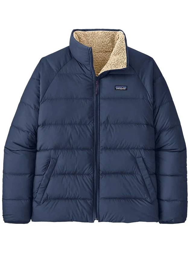 Silent Reversible Fleece Down Jacket Navy - PATAGONIA - BALAAN 3