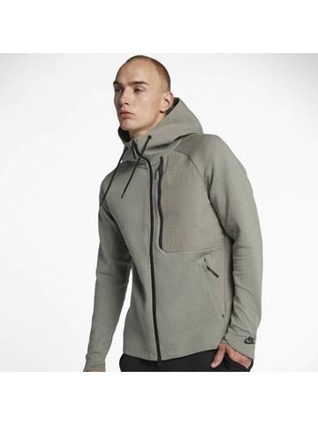 01886156004Tech Fleece Wind Runner Hood Zip JacketOlive Green - NIKE - BALAAN 1