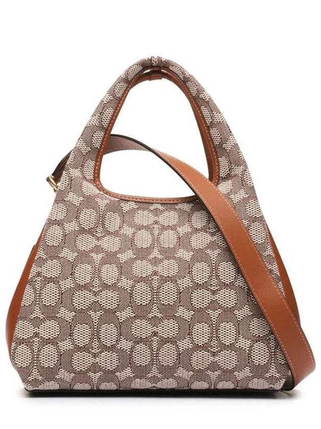 Lana 23 Signature Jacquard Shoulder Bag Brown Beige - COACH - BALAAN 3