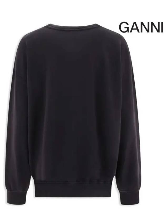 Isoli Oversized Cotton Sweatshirt Black - GANNI - BALAAN 4