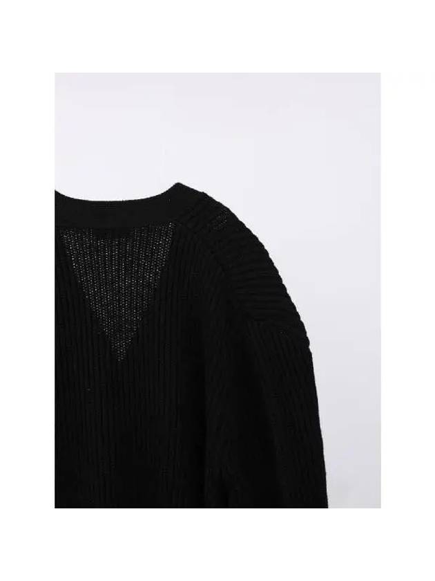 V neck cotton cardigan W4035R11 Black - WARDROBE.NYC - BALAAN 3