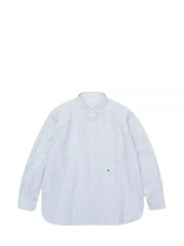 NANAMI AmiCA Regular Collar Stripe Wind Shirt Sax SUGF362 SX - NANAMICA - BALAAN 1