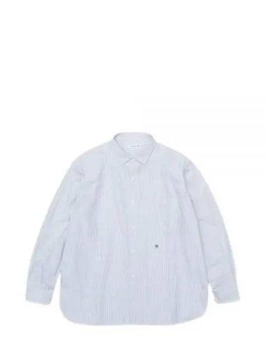 Regular Collar Stripe Wind Shirt Sax SUGF362 SX - NANAMICA - BALAAN 1