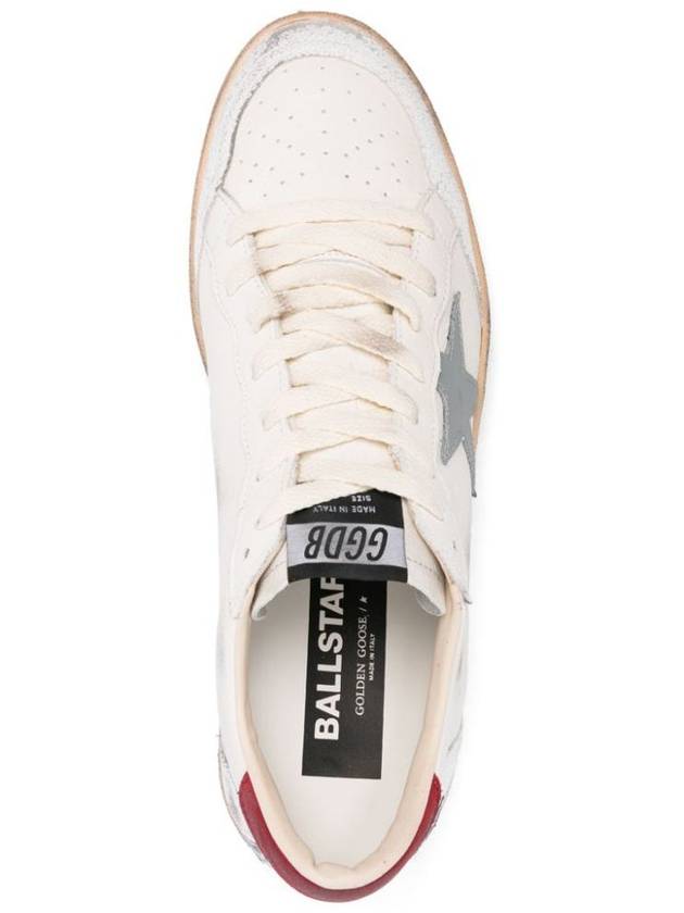 Golden Goose Ball Star Sneakers In Nappa Leather With Grey Leather Star And Red Leather Heel Tab Shoes - GOLDEN GOOSE - BALAAN 3