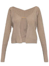 Fraru logo closure seamless open cardigan beige - JACQUEMUS - BALAAN.