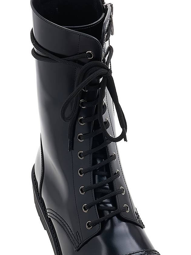 Camden Brushed Leather Worker Boots Black - VALENTINO - BALAAN 9