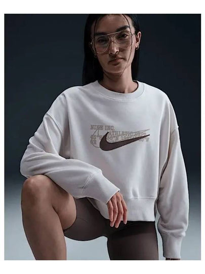 Sportswear Phoenix Fleece Oversized Crew-Neck French Terry Sweatshirt White - NIKE - BALAAN 2