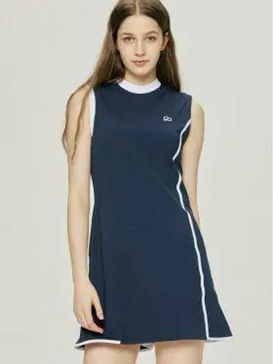 Color combination point sleeveless dress NAVY - 20THHOLE - BALAAN 1