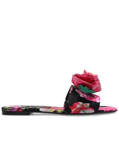 Dolce & Gabbana Floral Motif Slides, Women's, Pink - DOLCE&GABBANA - BALAAN 1