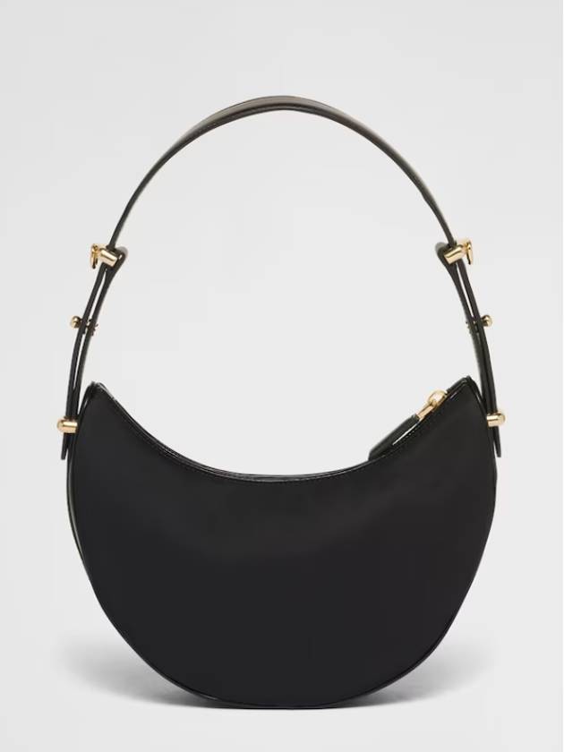 Arque Re-Nylon Leather Shoulder Bag Black - PRADA - BALAAN 4