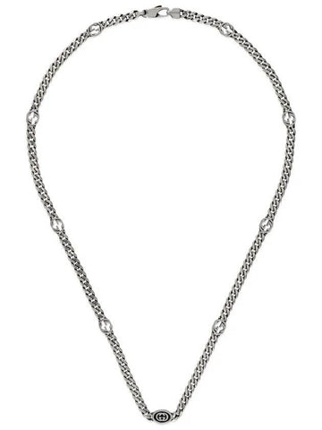 Thin Interlocking G Necklace Silver - GUCCI - BALAAN.