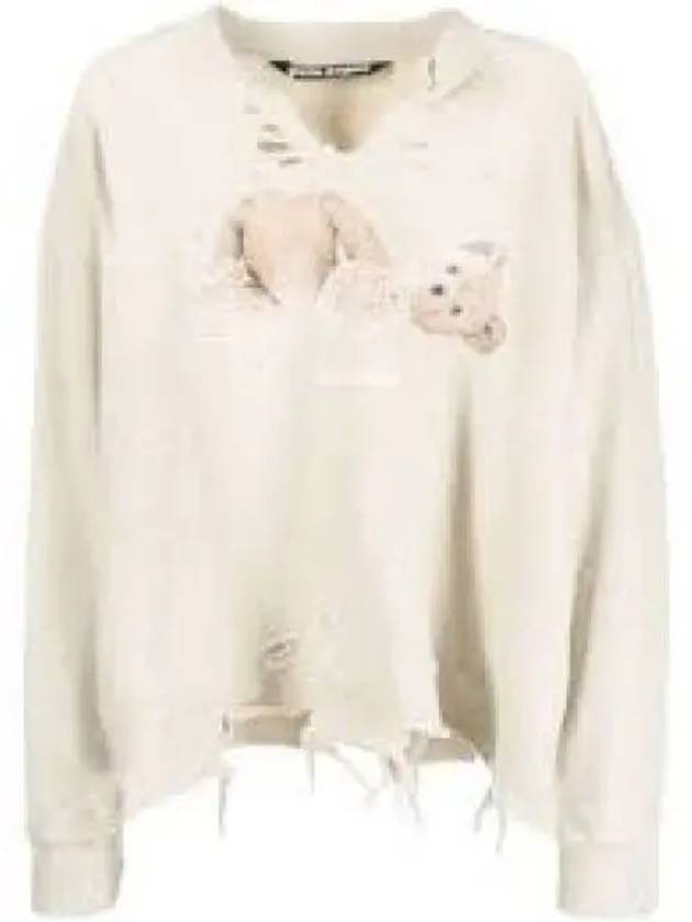 Logo Print Knit Top Ivory - PALM ANGELS - BALAAN 2