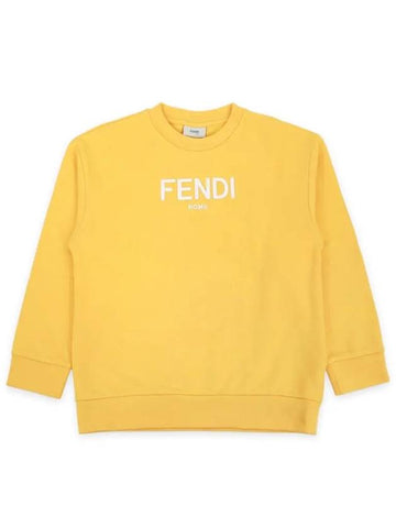 Kids Logo Print Sweatshirt Yellow - FENDI - BALAAN 1