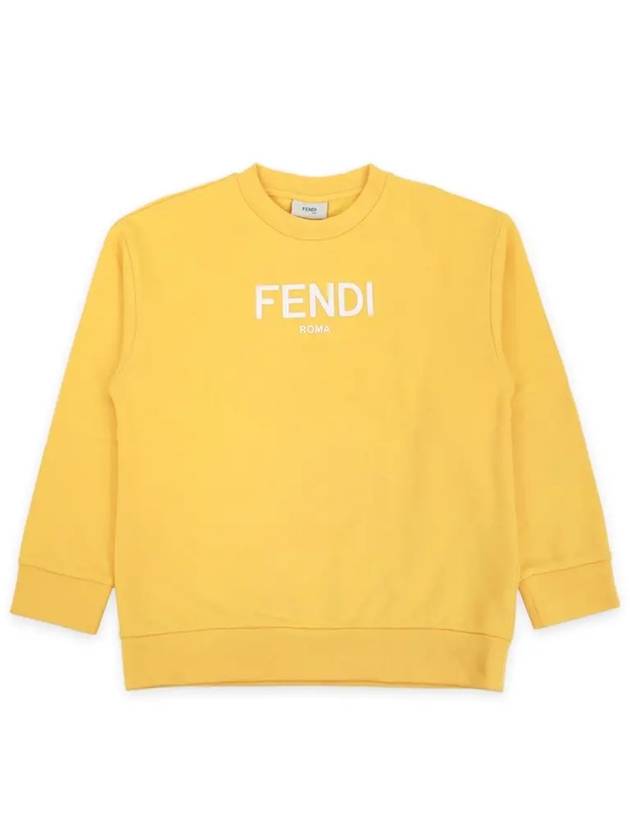 Kids Logo Print Sweatshirt Yellow - FENDI - BALAAN 1