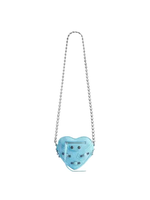 Le Cagole Heart Cross Mini Bag Blue - BALENCIAGA - BALAAN 3