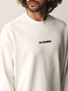 Men's Plus Logo Cotton Sweatshirt White - JIL SANDER - BALAAN 6