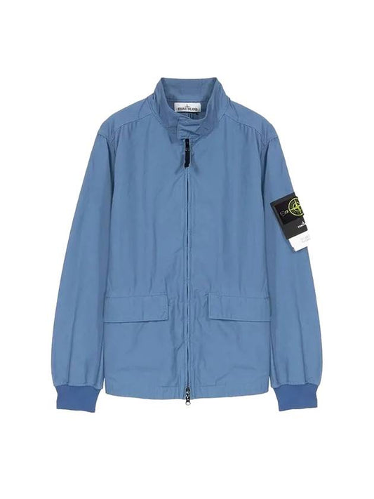 Men's Batavia Nylon Cotton Zip-Up Jacket Blue - STONE ISLAND - BALAAN 1