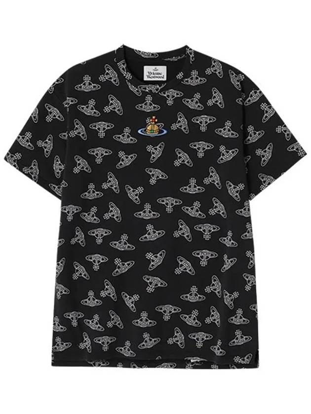 Embroidered Logo Monogram Short Sleeve T-Shirt Navy - VIVIENNE WESTWOOD - BALAAN 5