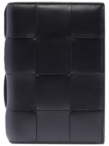 Leather Small Business Card Wallet Black - BOTTEGA VENETA - BALAAN 1