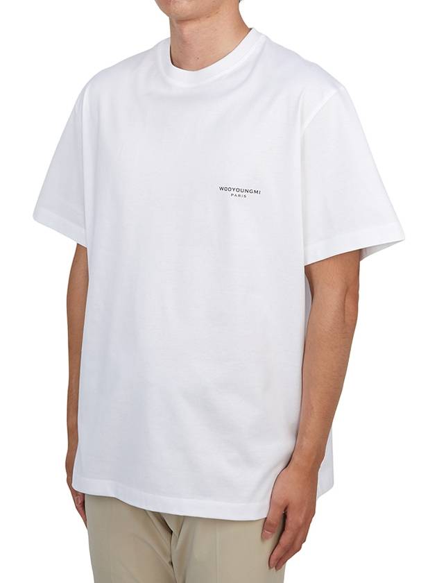 Cotton Square Label Short Sleeve T-Shirt White - WOOYOUNGMI - BALAAN 6