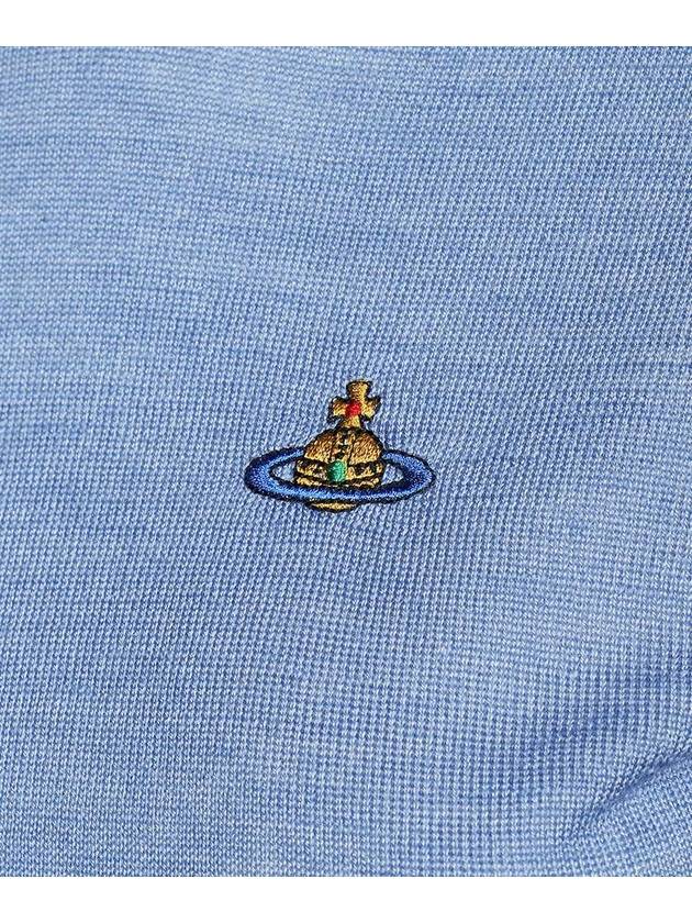 Women's Bea Jumper Embroidered Logo Knit Top Indigo - VIVIENNE WESTWOOD - BALAAN 4