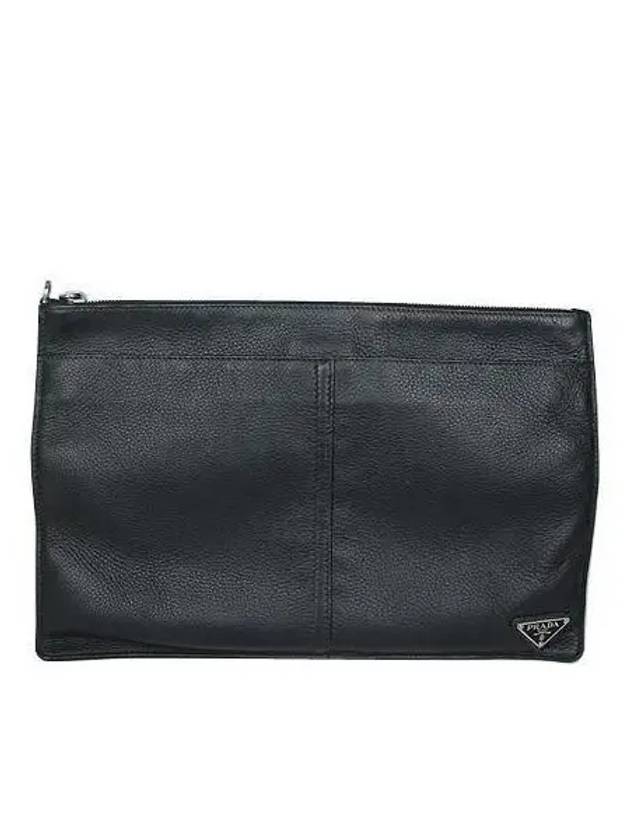 Silver logo clutch bag - PRADA - BALAAN 1