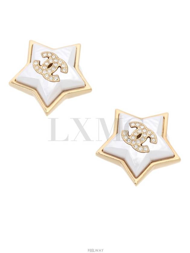 Pearlized star earrings shaped white ABC401 - CHANEL - BALAAN 8