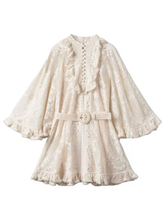 Lace mini tunic dress white - ZIMMERMANN - BALAAN 1