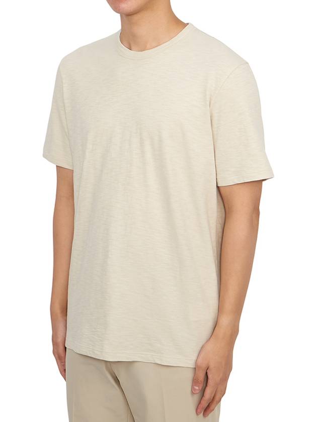 Men's Essential Cosmos Short Sleeve T-Shirt Beige - THEORY - BALAAN 3