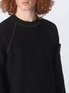 Raw Cotton Badge Crew Neck Knit Top Black - STONE ISLAND - BALAAN 5