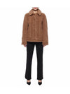 Women's Teddy Bear Fur Jacket Camel - MAX MARA - BALAAN 4